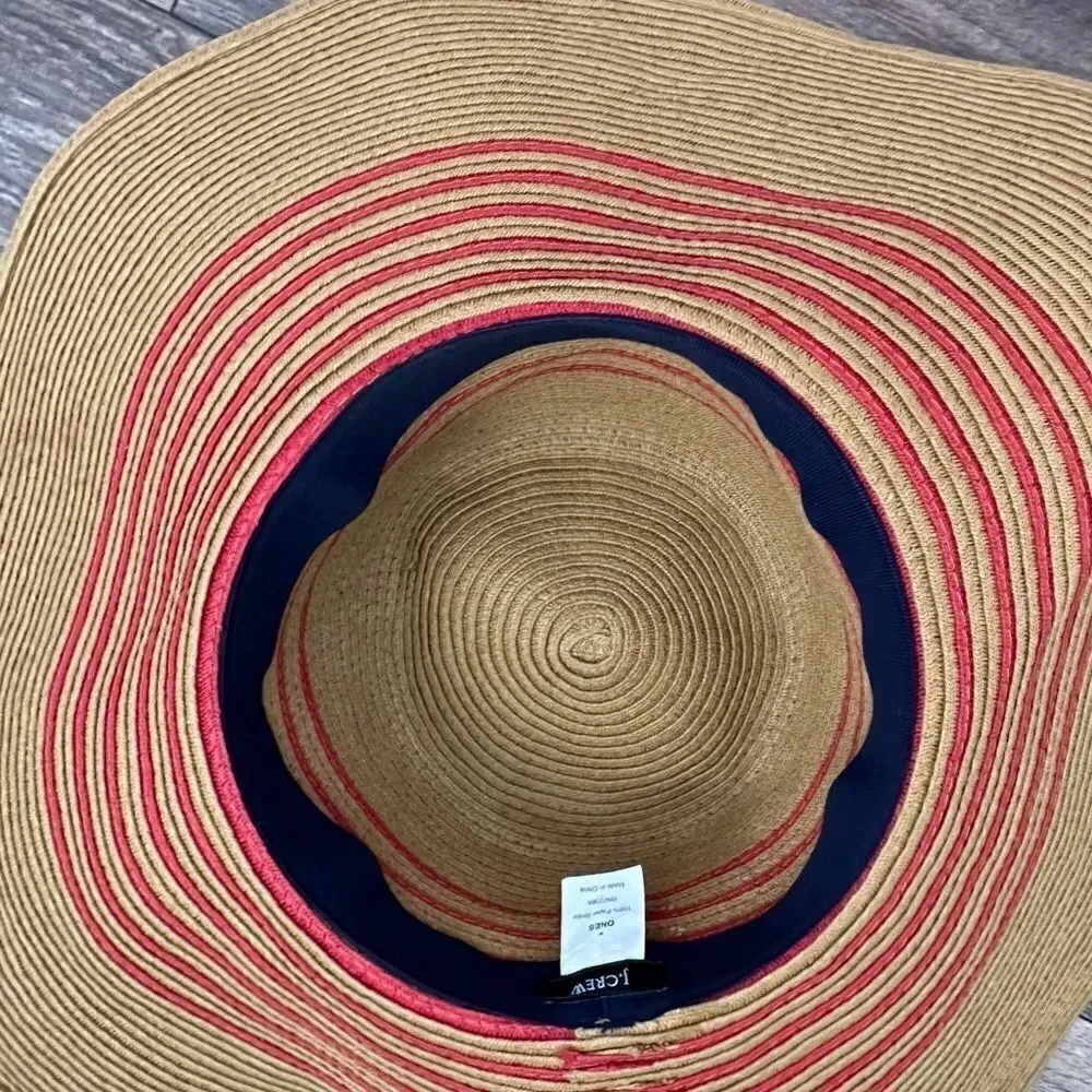 J. Crew paper straw BIG Floppy Beach Hat OSFM